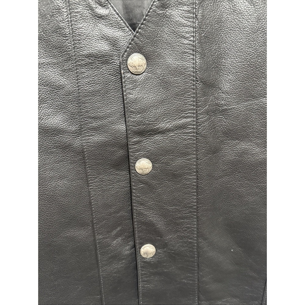 First Manufacturing Men's Western Buffalo Nickel Snaps Motorcycle Vest Size 4XL - Picture 6 of 9